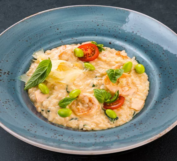 Risotto with salmon & shrimps